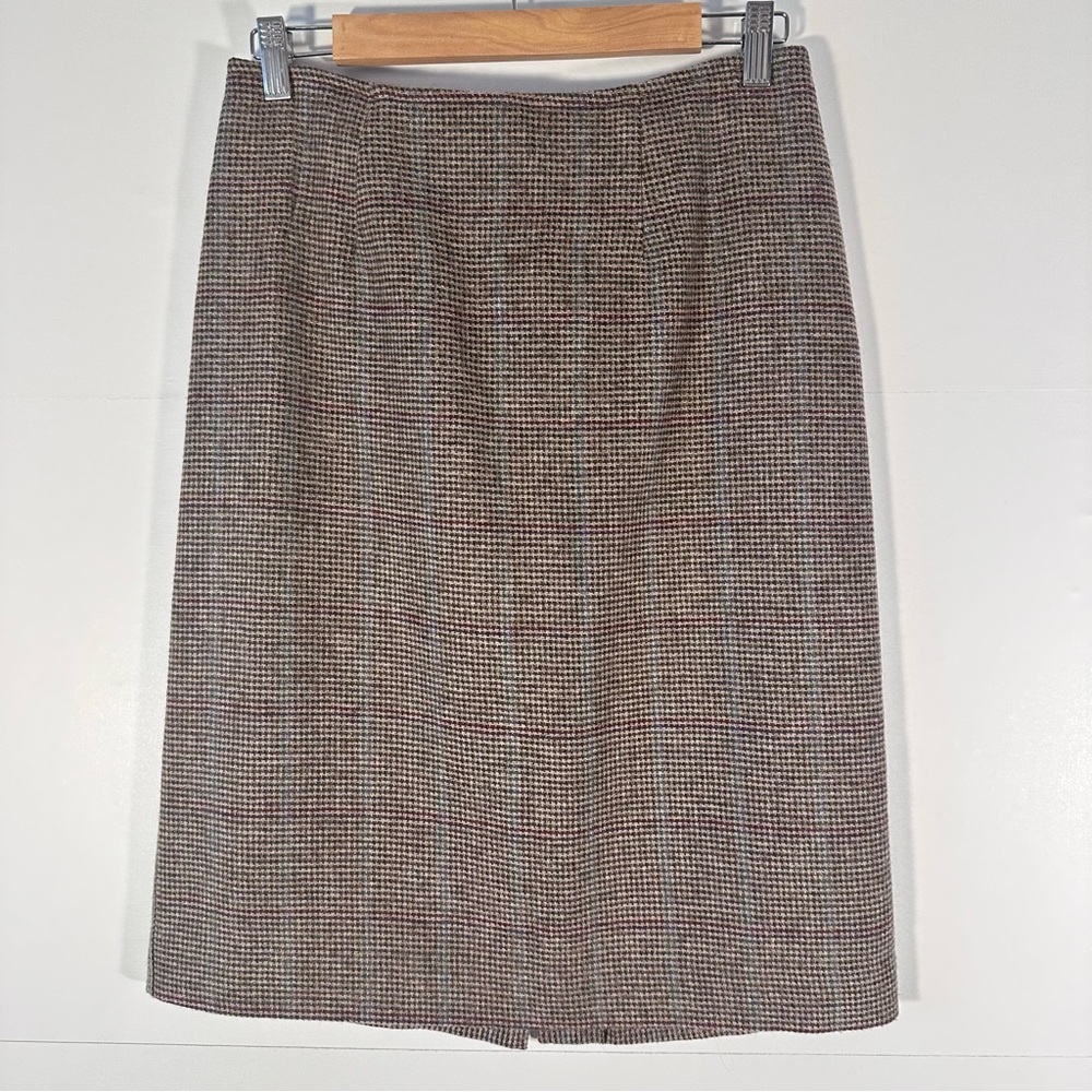 Vintage Brown Wool Tweed Pencil Skirt